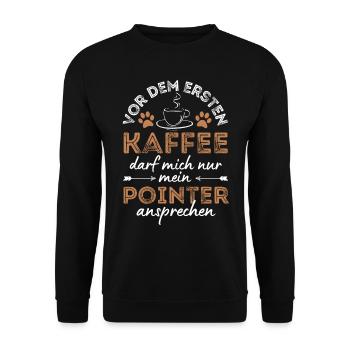 Deutsch Pointer Coffee Dog Cafe - Unisex Sweatshirt - black - Front - Alina (178cm) & Michal (187cm)