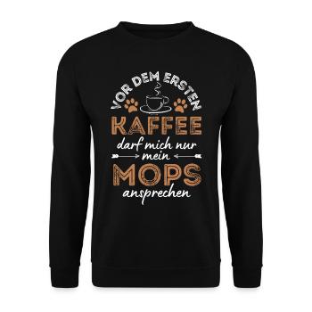 Pug Coffee Dog Cafe - Sweat-shirt Unisexe - noir - Devant - Alina (178cm) & Michal (187cm)