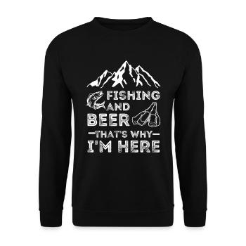 amateurs de pêche, de pêche et de bière - Sweat-shirt Unisexe - noir - Devant - Alina (178cm) & Michal (187cm)