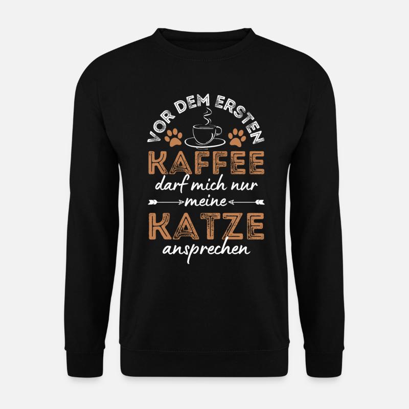Cat & Coffee Cat Café - Sweat-shirt Unisexe - noir