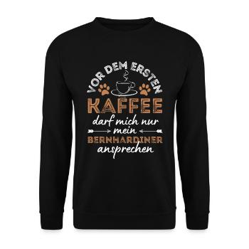 St. Bernard Coffee Dog Cafe - Unisex Sweatshirt - black - Front - Alina (178cm) & Michal (187cm)