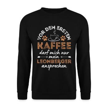 Leonberger Coffee Dog Cafe - Unisex Sweatshirt - black - Front - Alina (178cm) & Michal (187cm)