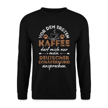 German Shepherd Coffee Dog Cafe - Unisex Sweatshirt - black - Front - Alina (178cm) & Michal (187cm)