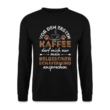 Belgian Shepherd Malinois Coffee Dog Cafe - Unisex Sweatshirt - black - Front - Alina (178cm) & Michal (187cm)