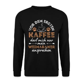 Weimaraner Coffee Dog Cafe - Sweat-shirt Unisexe - noir - Devant - Alina (178cm) & Michal (187cm)