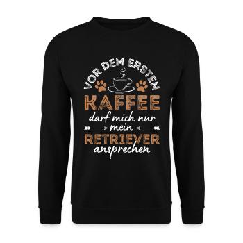 Retriever Coffee Dog Café - Sweat-shirt Unisexe - noir - Devant - Alina (178cm) & Michal (187cm)