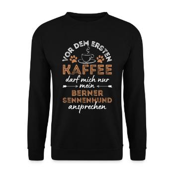 Bernese Mountain Dog Coffee Dog Cafe - Unisex Sweatshirt - black - Front - Alina (178cm) & Michal (187cm)