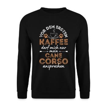 Cane Corso Café Chien Café - Sweat-shirt Unisexe - noir - Devant - Alina (178cm) & Michal (187cm)