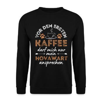 Hovawart Kaffee Hund Cafe - Unisex Pullover - Schwarz - Vorne - Alina (178cm) & Michal (187cm)