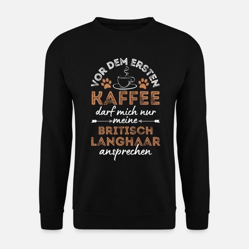 British Longhair Cat Coffee Cafe - Unisex Sweatshirt - black