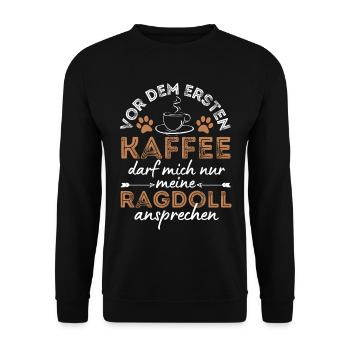 Ragdoll Cat Coffee Cafe - Unisex Sweatshirt - black - Front - Alina (178cm) & Michal (187cm)
