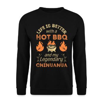 BBQ Grilling and Chihuahua Lovers - Unisex Sweatshirt - black - Front - Alina (178cm) & Michal (187cm)