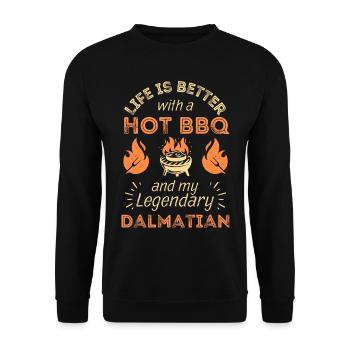 Grillades barbecue et amoureux des chiens dalmates - Sweat-shirt Unisexe - noir - Devant - Alina (178cm) & Michal (187cm)