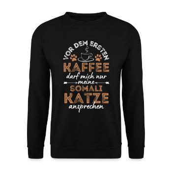 Café Somali Cat - Sweat-shirt Unisexe - noir - Devant - Alina (178cm) & Michal (187cm)