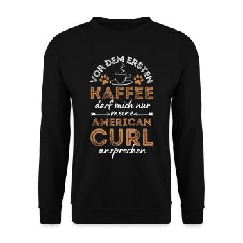 Café American Curl Cat - Sweat-shirt Unisexe - noir - Devant - Alina (178cm) & Michal (187cm)