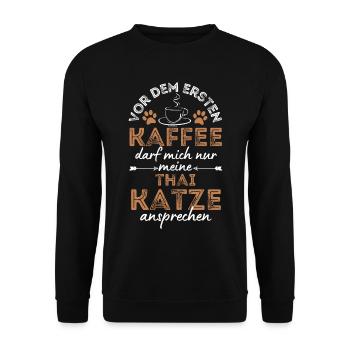 Café thaïlandais Cat Coffee - Sweat-shirt Unisexe - noir - Devant - Alina (178cm) & Michal (187cm)