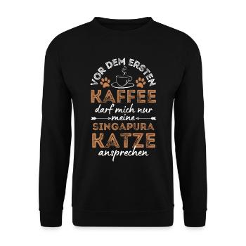 Singapura Cat Coffee Cafe - Unisex Sweatshirt - black - Front - Alina (178cm) & Michal (187cm)