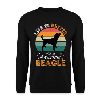 Légendaire Beagle Vintage Rétro - Sweat-shirt Unisexe - noir - Devant - Alina (178cm) & Michal (187cm)