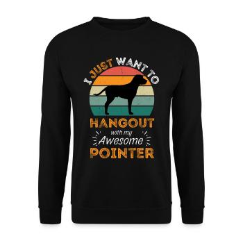 Legendary English Pointer Vintage Retro - Unisex Sweatshirt - black - Front - Alina (178cm) & Michal (187cm)