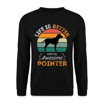 Legendary English Pointer Vintage Retro - Unisex Sweatshirt - black - Front - Alina (178cm) & Michal (187cm)