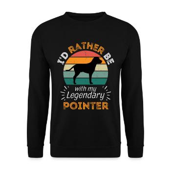 Legendary English Pointer Vintage Retro - Unisex Sweatshirt - black - Front - Alina (178cm) & Michal (187cm)