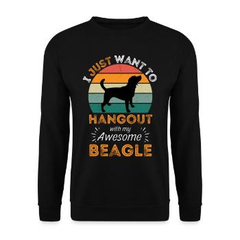 Légendaire Beagle Vintage Rétro - Sweat-shirt Unisexe - noir - Devant - Alina (178cm) & Michal (187cm)