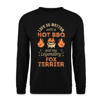Bbq Grilling pour les amateurs de Fox Terrier - Sweat-shirt Unisexe - noir - Devant - Alina (178cm) & Michal (187cm)