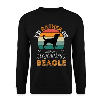 Légendaire Beagle Vintage Rétro - Sweat-shirt Unisexe - noir - Devant - Alina (178cm) & Michal (187cm)