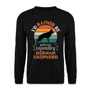 Legendary German Shepherd Vintage Retro - Unisex Sweatshirt - black - Front - Alina (178cm) & Michal (187cm)