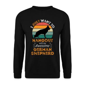 Legendary German Shepherd Vintage Retro - Unisex Sweatshirt - black - Front - Alina (178cm) & Michal (187cm)