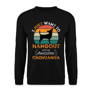 Legendary Chihuahua Vintage Retro - Unisex Sweatshirt - black - Front - Alina (178cm) & Michal (187cm)