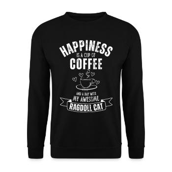 Ragdoll Cat Coffee Cafe - Unisex Sweatshirt - black - Front - Alina (178cm) & Michal (187cm)