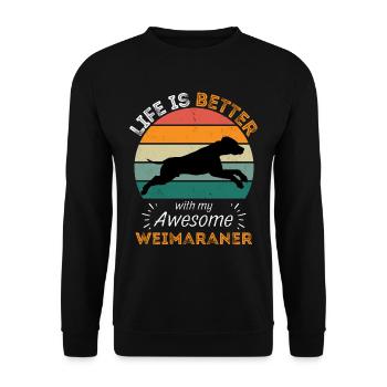 Légendaire Weimaraner Vintage Retro - Sweat-shirt Unisexe - noir - Devant - Alina (178cm) & Michal (187cm)