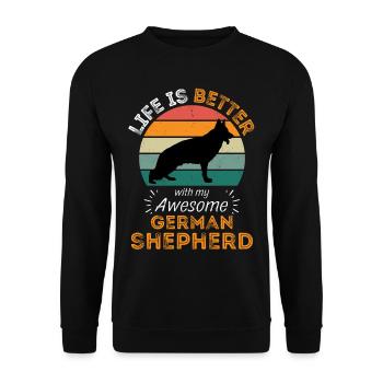 Legendary German Shepherd Vintage Retro - Unisex Sweatshirt - black - Front - Alina (178cm) & Michal (187cm)