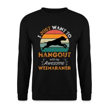Légendaire Weimaraner Vintage Retro - Sweat-shirt Unisexe - noir - Devant - Alina (178cm) & Michal (187cm)