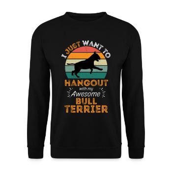 Bullterrier Vintage Retro - Unisex Pullover - Schwarz - Vorne - Alina (178cm) & Michal (187cm)