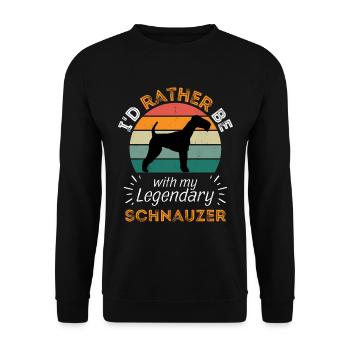 Legendärer Schnauzer Vintage Retro - Unisex Pullover - Schwarz - Vorne - Alina (178cm) & Michal (187cm)