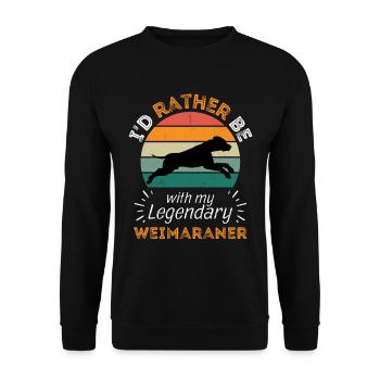 Légendaire Weimaraner Vintage Retro - Sweat-shirt Unisexe - noir - Devant - Alina (178cm) & Michal (187cm)
