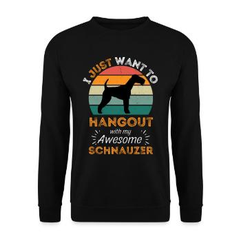 Legendärer Schnauzer Vintage Retro - Unisex Pullover - Schwarz - Vorne - Alina (178cm) & Michal (187cm)