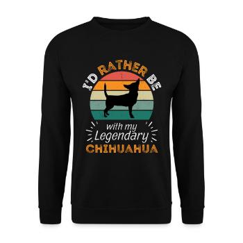 Legendary Chihuahua Vintage Retro - Unisex Sweatshirt - black - Front - Alina (178cm) & Michal (187cm)