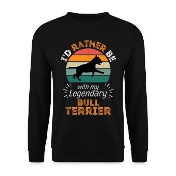 Bullterrier Vintage Retro - Unisex Pullover - Schwarz - Vorne - Alina (178cm) & Michal (187cm)