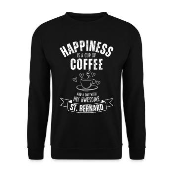 St. Bernard Coffee Dog Cafe - Unisex Sweatshirt - black - Front - Alina (178cm) & Michal (187cm)