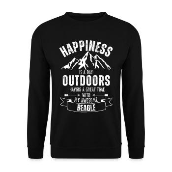 Beagle Chien de plein air Nature Randonnée Camping - Sweat-shirt Unisexe - noir - Devant - Alina (178cm) & Michal (187cm)