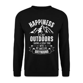 Greyhound Chien de plein air Nature Randonnée Camping - Sweat-shirt Unisexe - noir - Devant - Alina (178cm) & Michal (187cm)