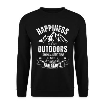 Malamute Outdoor Dog Nature Hiking Camping - Unisex Sweatshirt - black - Front - Alina (178cm) & Michal (187cm)
