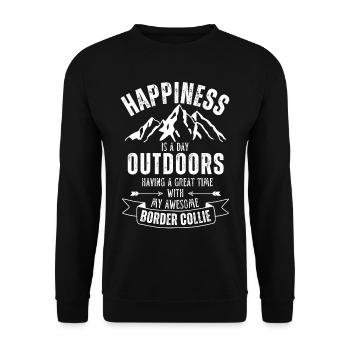 Border Collie Outdoor Dog Nature Hiking Camping - Unisex Sweatshirt - black - Front - Alina (178cm) & Michal (187cm)