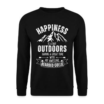 Bearded Collie Outdoor Dog Nature Hiking Camping - Unisex Sweatshirt - black - Front - Alina (178cm) & Michal (187cm)