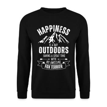 Fox Terrier Outdoor Dog Nature Hiking Camping - Unisex Sweatshirt - black - Front - Alina (178cm) & Michal (187cm)