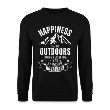 Hovawart Chien de plein air Nature Randonnée Camping - Sweat-shirt Unisexe - noir - Devant - Alina (178cm) & Michal (187cm)