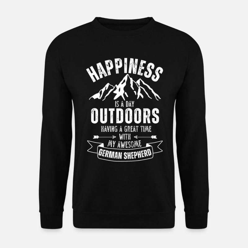 Deutscher Schäferhund Outdoor Hund Wandern Campen - Unisex Pullover - Schwarz